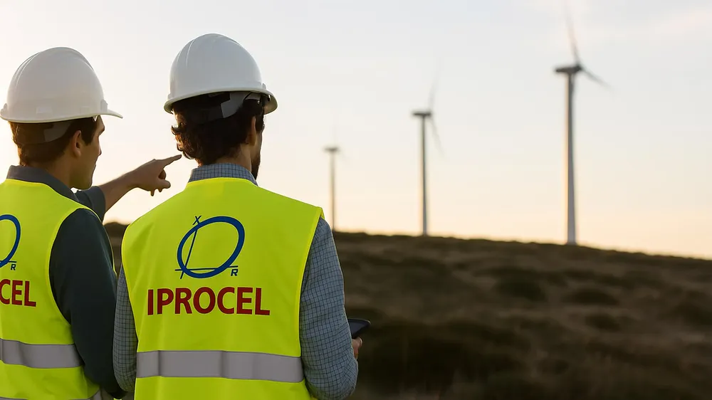 Técnicos de Iprocel en un parque eólico